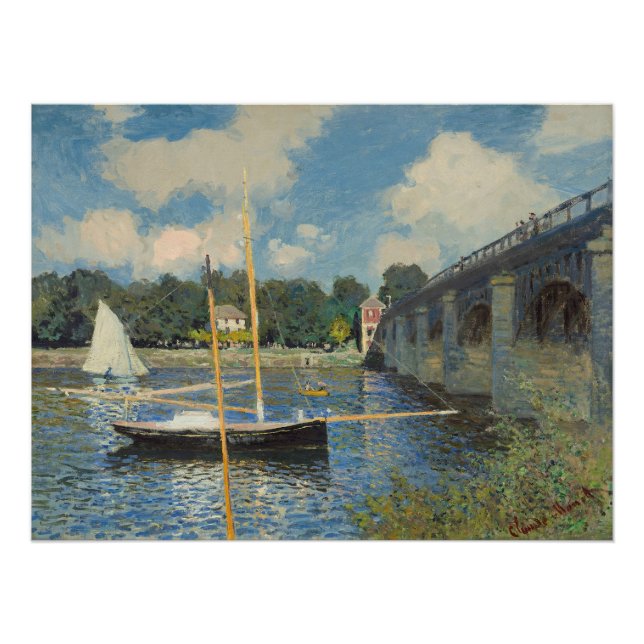 Claude Monet | Die Brücke in Argenteuil Poster (Vorderseite)