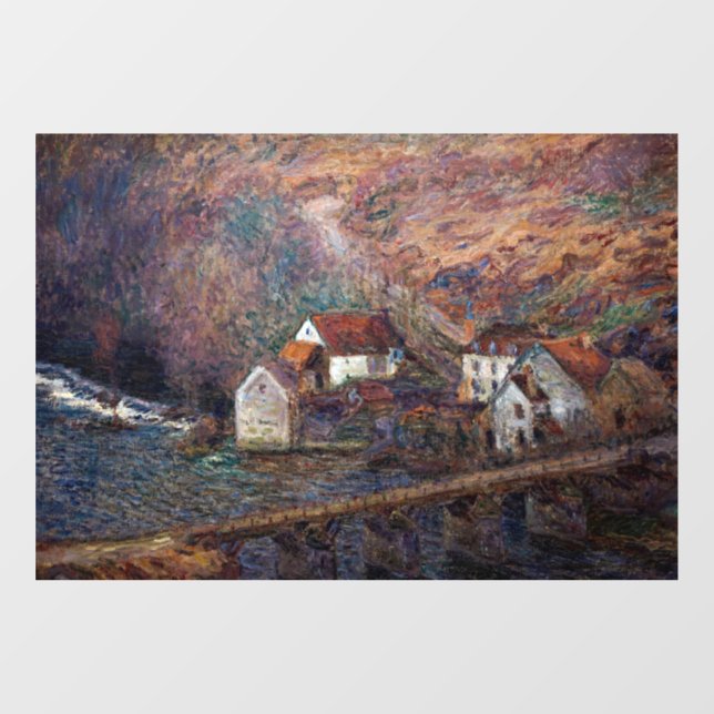 Claude Monet - Die Brücke in Vervy Fensteraufkleber (Blatt)