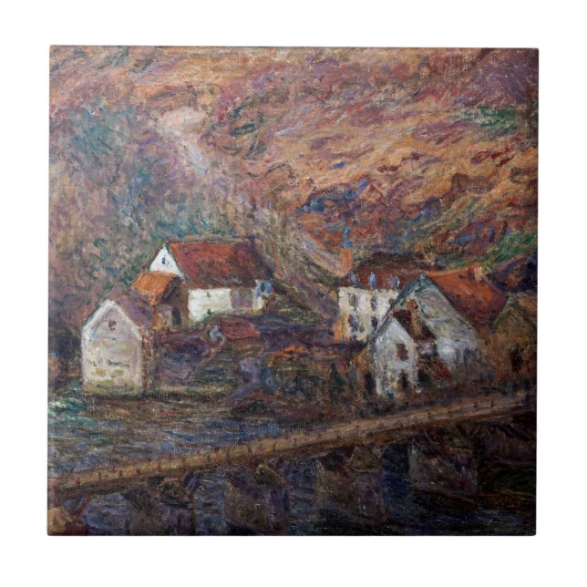 Claude Monet - Die Brücke in Vervy Fliese (Vorderseite)