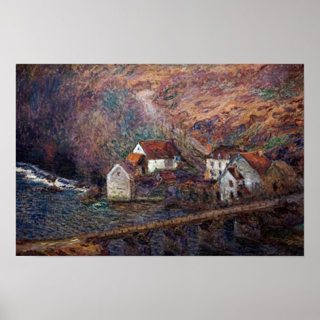 Claude Monet - Die Brücke in Vervy Poster (Vorne)