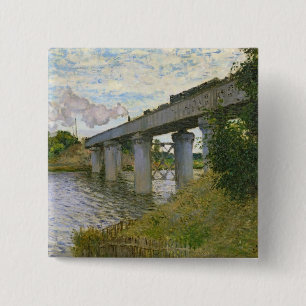 Claude Monet die Eisenbahnbrücke in Argenteuil Button