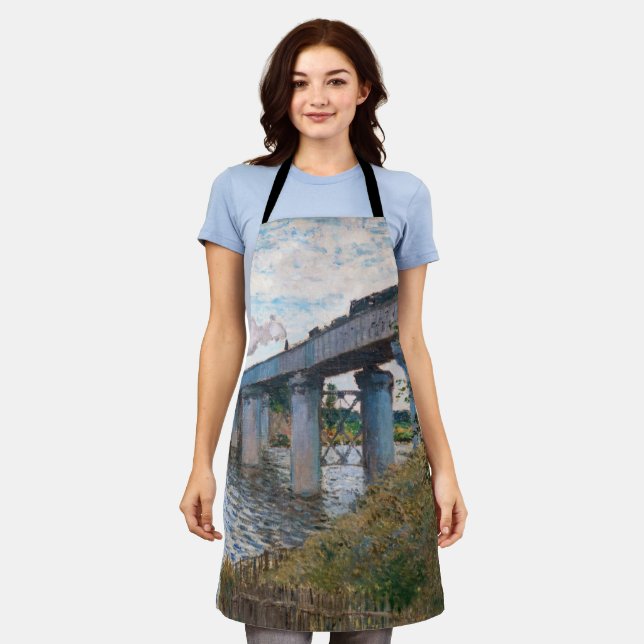 Claude Monet - Die Eisenbahnbrücke in Argenteuil Schürze (Getragen)