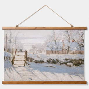 Claude Monet - Die Elster Wandteppich Mit Holzrahmen