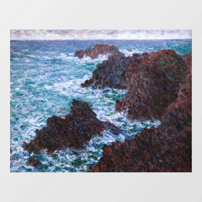 Claude Monet - Die Felsen an der Wilden Küste von  Fensteraufkleber (Blatt)