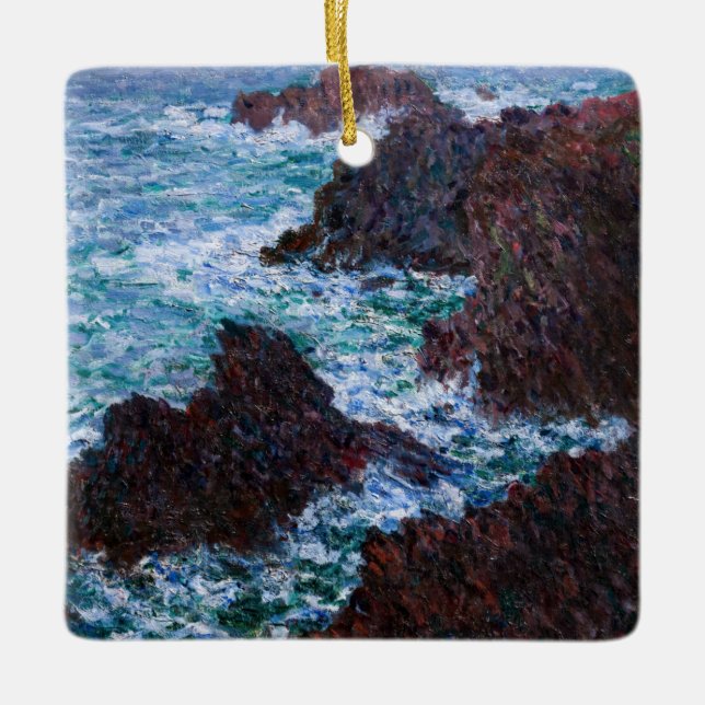 Claude Monet - Die Felsen an der Wilden Küste von  Keramikornament (Vorderseite)
