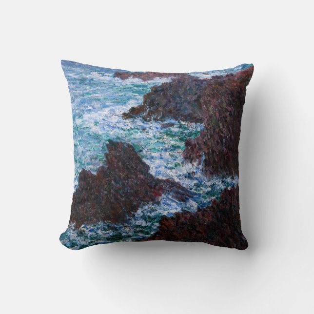 Claude Monet - Die Felsen an der Wilden Küste von  Kissen (Vorderseite)