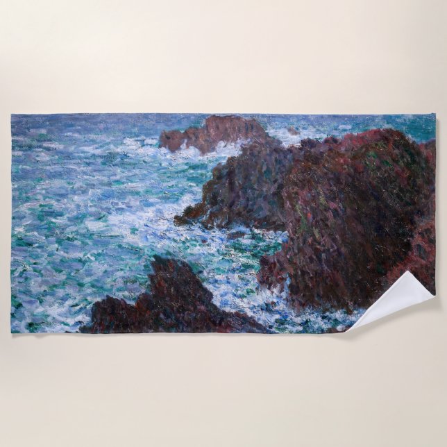 Claude Monet - Die Felsen an der Wilden Küste von  Strandtuch (Vorderseite)