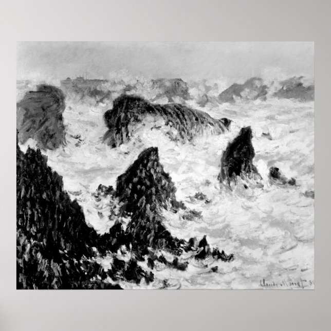 Claude Monet | Die Felsen von Belle-Ile, 1886 Poster (Vorne)
