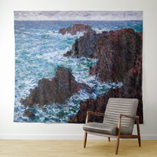 Claude Monet - Die Felsen von Belle-Ile, Wilde Küs Wandteppich