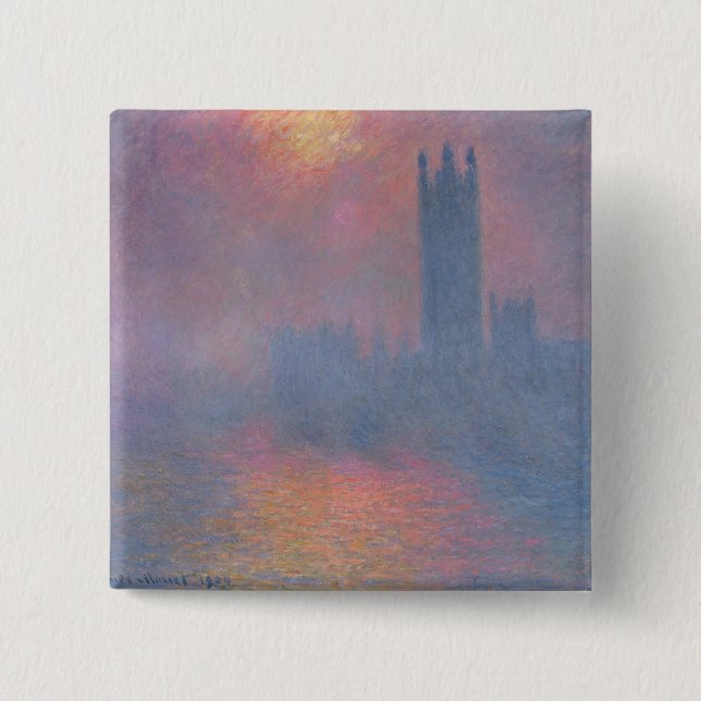 Claude Monet | die Häuser des Parlaments, London Button (Vorderseite)
