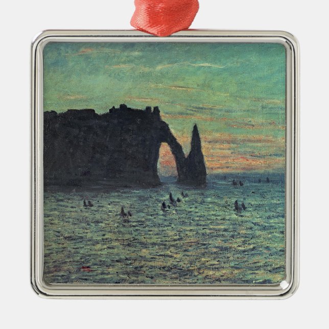 Claude Monet | die hohle Nadel bei Etretat, 1883 Silbernes Ornament (Vorne)