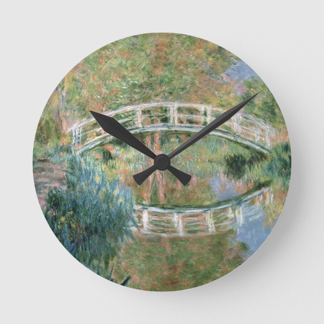 Claude Monet | Die japanische Brücke, Giverny Runde Wanduhr (Vorderseite)