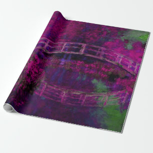 Claude Monet Die japanische Brücke lila Geschenkpapier