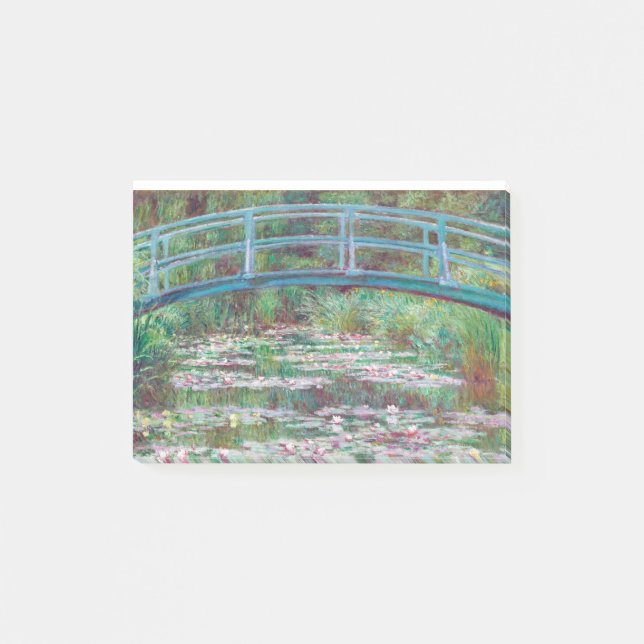 Claude Monet Die japanische Brücke Post-it Klebezettel (Vorderseite)
