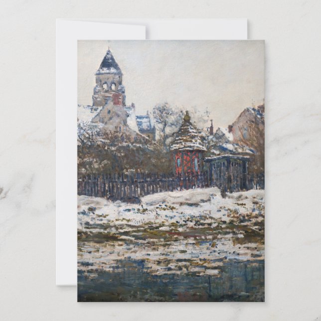 Claude Monet - Die Kirche in Vetheuil Einladung (Vorderseite)