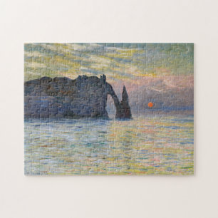 Claude Monet - Die Klippe, Etretat, Sonnenuntergan