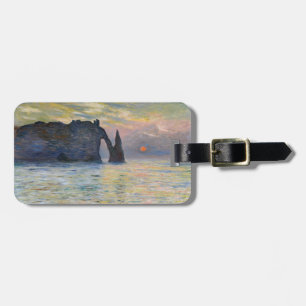 Claude Monet - Die Klippe, Etretat, Sonnenuntergan Gepäckanhänger