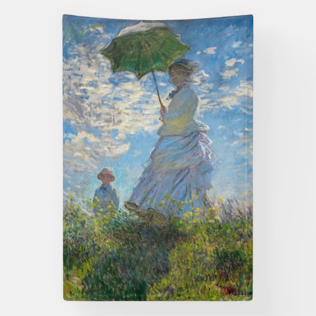 Claude Monet - Die Promenade, Frau mit Sonnenschir Banner (Vertikal)