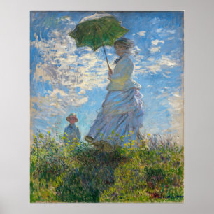 Claude Monet - Die Promenade, Frau mit Sonnenschir Poster