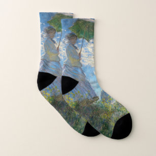 Claude Monet - Die Promenade, Frau mit Sonnenschir Socken