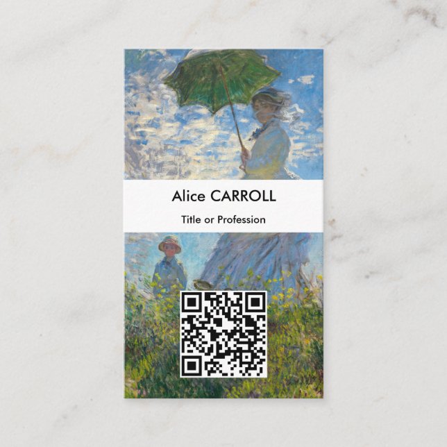 Claude Monet - Die Promenade - QR-Code Visitenkarte (Vorderseite)