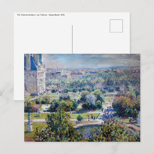 Claude Monet - Die Tuileries Gärten Postkarte (Vorne/Hinten)