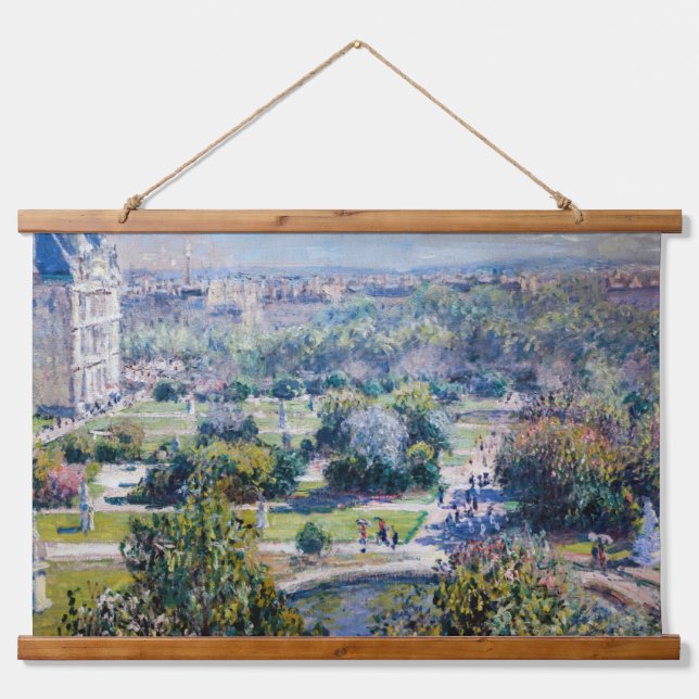 Claude Monet - Die Tuileries Gärten Wandteppich Mit Holzrahmen (Vorne)