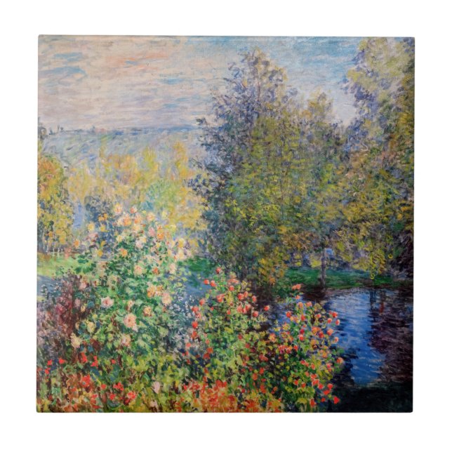 Claude Monet - Ecke des Gartens am Montgeron Fliese (Vorderseite)