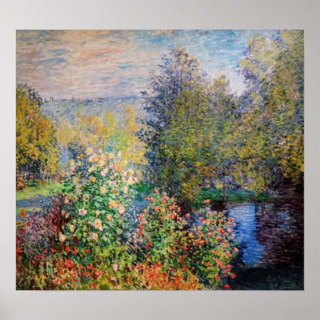 Claude Monet - Ecke des Gartens am Montgeron Poster (Vorne)