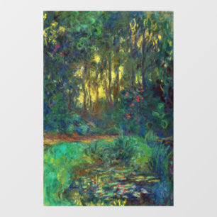 Claude Monet - Ecke eines Teiches mit Wasserlilien Fensteraufkleber