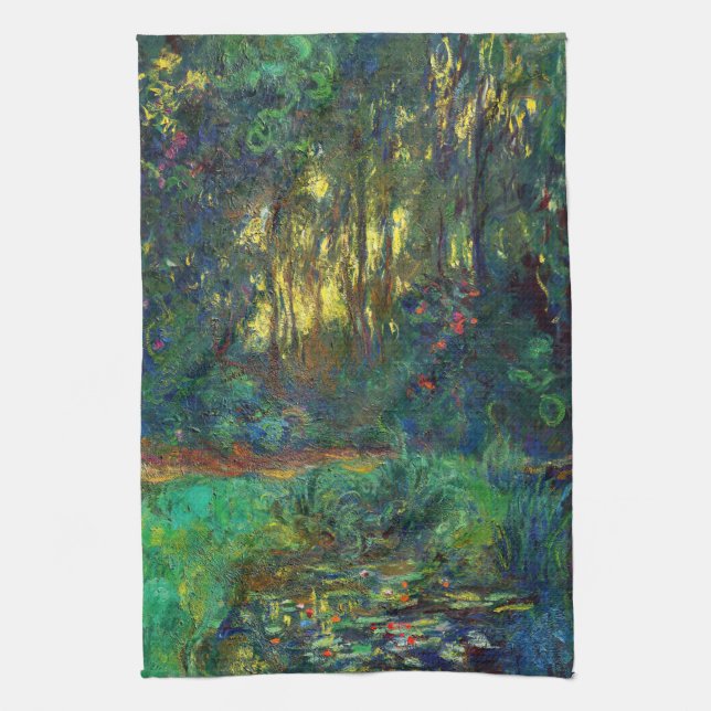 Claude Monet - Ecke eines Teiches mit Wasserlilien Geschirrtuch (Vertikal)