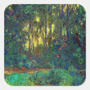 Claude Monet - Ecke eines Teiches mit Wasserlilien Quadratischer Aufkleber