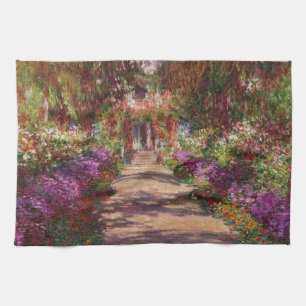 Claude Monet Ein Weg im Monet-Garten Geschirrtuch