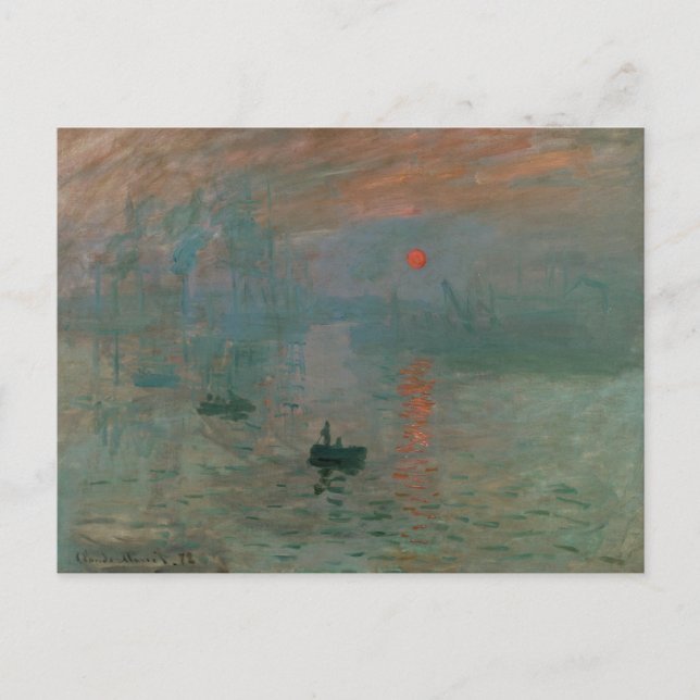 Claude Monet - Eindruck, Sonnenaufgang Postkarte (Vorderseite)