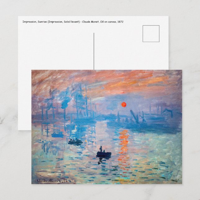 Claude Monet - Eindruck, Sonnenaufgang Postkarte (Vorne/Hinten)