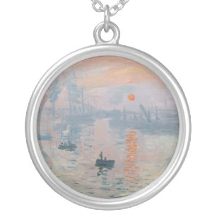 Claude Monet - Eindruck, Sonnenaufgang Versilberte Kette