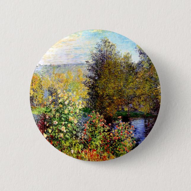 Claude Monet Eine Ecke des Gartens Button (Vorderseite)