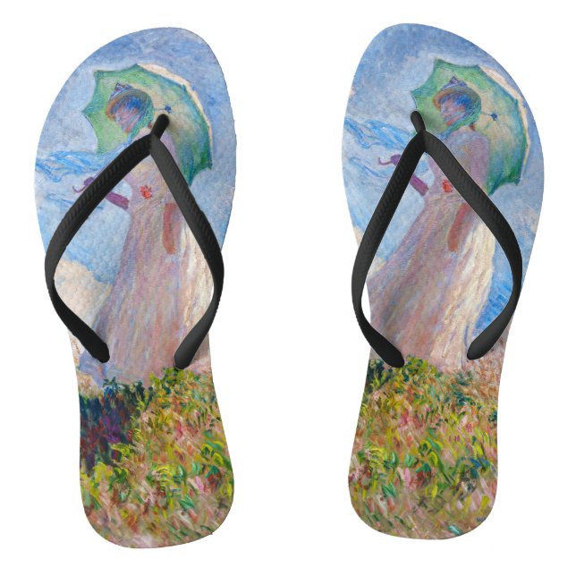 Claude Monet - Eine Frau mit einem Parasol gegenüb Flip Flops (Fußbett)