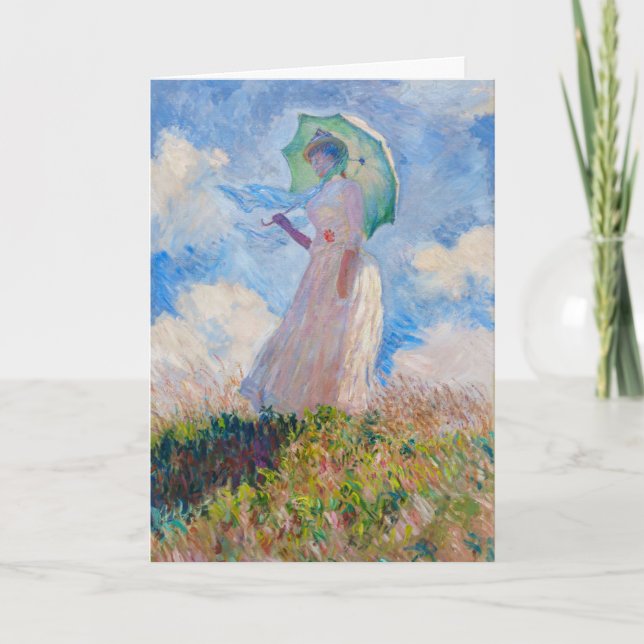Claude Monet - Eine Frau mit einem Parasol gegenüb Karte (Vorderseite)