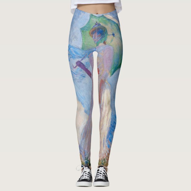 Claude Monet - Eine Frau mit einem Parasol gegenüb Leggings (Vorderseite)
