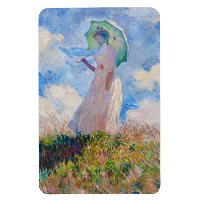 Claude Monet - Eine Frau mit einem Parasol gegenüb Magnet (Vertikal)