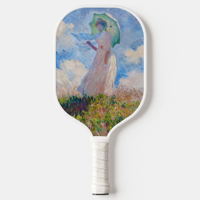 Claude Monet - Eine Frau mit einem Parasol gegenüb Pickleball Schläger (Vorderseite)