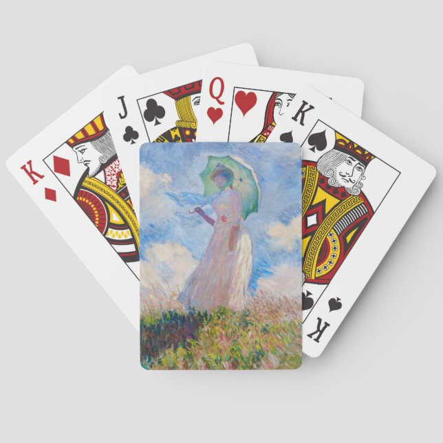 Claude Monet - Eine Frau mit einem Parasol gegenüb Spielkarten (Rückseite)