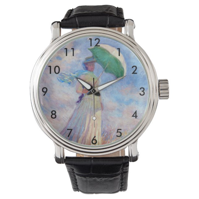 Claude Monet - Eine Frau mit einem Sonnenschirm au Armbanduhr (Vorderseite)