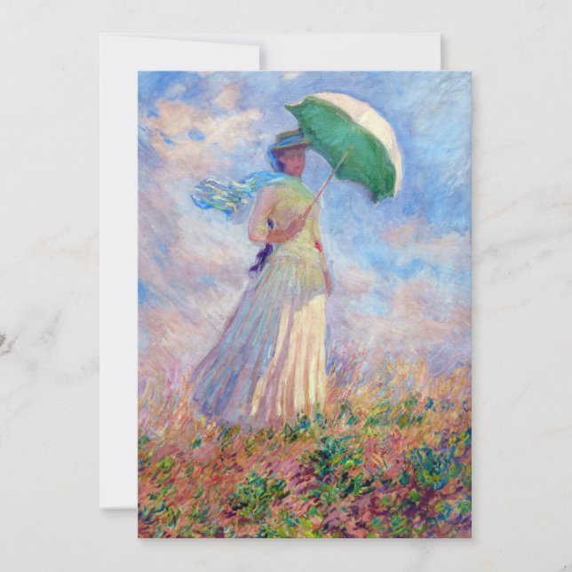 Claude Monet - Eine Frau mit einem Sonnenschirm au Einladung (Vorderseite)