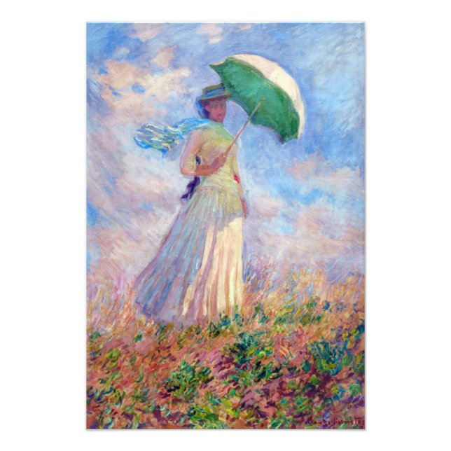 Claude Monet - Eine Frau mit einem Sonnenschirm au Fotodruck (Vorne)