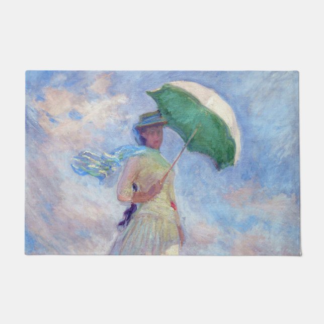 Claude Monet - Eine Frau mit einem Sonnenschirm au Fußmatte (Vorderseite)