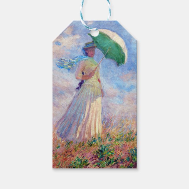 Claude Monet - Eine Frau mit einem Sonnenschirm au Geschenkanhänger (Vorderseite)