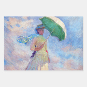 Claude Monet - Eine Frau mit einem Sonnenschirm au Geschenkpapier Set