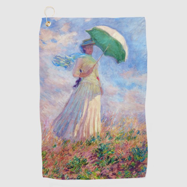 Claude Monet - Eine Frau mit einem Sonnenschirm au Golfhandtuch (Vorderseite)